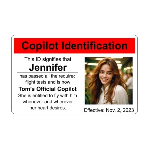 Co-Pilot in Life ID Card
