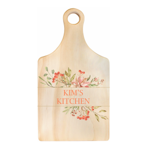 Personalized Paddle Shaped Wood Cutting Board 13 1/2" x 7"